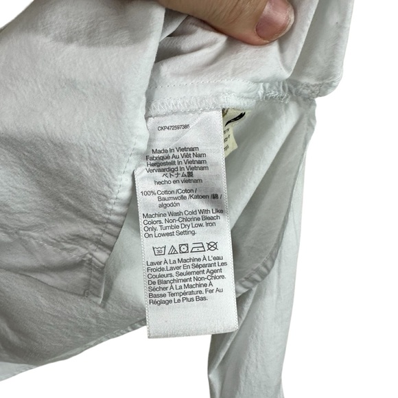 NWT Madewell Signature Poplin Hartfield Crop Button Down Shirt Eyelet White XS - Picture 5 of 7